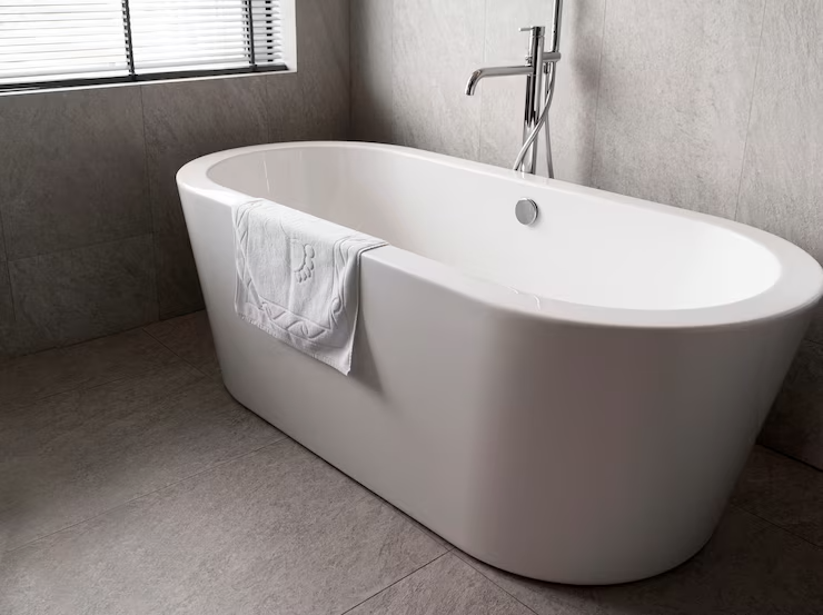 minimalistic-white-bathtub-with-towel-it_23-2149122035 minimalistic-white-bathtub-with-towel-it_23-2149122035